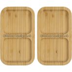 Kitchen Design Lab 2 Adet Bambu 2 Bölmeli Çerezlik / Sunumluk / Yağdanlık Şişe Standı