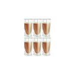 Kitchen Design Lab 2323 350 ML 6 Adet Çift Cidarlı Uzun Cam Kokteyl Meşrubat Bardağı