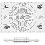 Kitchen Design Lab 2'Li Set Beyaz 45 X 65 Cm Silikon Hamur Açma Matı Ve Kare Mantımatik Seti