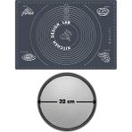 Kitchen Design Lab 2'Li Set Gri 45 X 65 Cm Silikon Hamur Açma Matı Ve Pizza Tepsisi 32 Cm