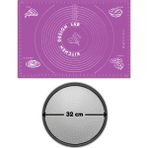 Kitchen Design Lab 2'Li Set Mor 45 X 65 Cm Silikon Hamur Açma Matı Ve Pizza Tepsisi 32 Cm