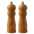 Kitchen Design Lab Bambu Gövdeli Komple Ahşap Tuz Karabiber Değirmeni Baharat Öğütücüsü Orta Boy 16 cm 2 Adet