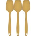 Kitchen Design Lab Büyük Boy Yanmaz Yapışmaz Silikon Düz Spatula Sarı 3 Lü Set Silikon Düz Yassı 3’lü Spatula Sarı