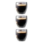 Kitchen Design Lab Çift Cidarlı Buzlu Kahve, Latte, Çay Bardağı Seti, 250 ML, 3 Adet, Gri