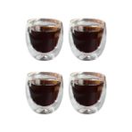 Kitchen Design Lab Çift Cidarlı Çizgili 250 ML Cam Bardak Seti 4 Adet - 2321