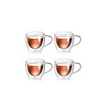 Kitchen Design Lab Çift Cidarlı Kulplu 250 ML Cam Kupa 4 Adet - 2037