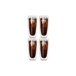 Kitchen Design Lab Çift Cidarlı Uzun 320 ML Cam Bardak Seti 4 Adet 2324