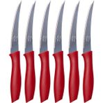 Kitchen Design Lab Kırmızı Renkli 6 Adet Lazer Kesim Tırtıklı Orta Boy Meyve Sebze Bıçağı - 22 cm