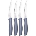 Kitchen Design Lab Paslanmaz Çelik 4 Adet Gri Tırtıklı Bıçak | Meyve ve Sebze Için Keskin Mutfak Bıçağı - 22 cm