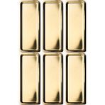 Kitchen Design Lab Paslanmaz Çelik Gold Renk Dikdörtgen Dar Metal Düz Sunum Tepsisi Çay Kahve Tatlı Sunum 6 Adet - Altın