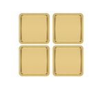 Kitchen Design Lab Paslanmaz Çelik Gold Renk Sunum Tepsisi, 21x21 cm, 4 Adet