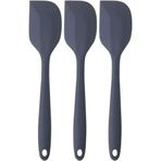 Kitchen Design Lab Silikon Yassı Spatula Büyük Boy Yanmaz Set 3 Parça, Antrasit