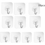 Kitchen Dream 10 Adet 6X6CM Kendinden Yapışkanlı Şeffaf Güçlü Askı Kapı Duvar Askıları Ağır Yük Taşıma Askısı