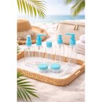 Kitchen Dream 10 Parça Özel Çantalı Seyahat Şişe Seti Tatil Seyahat Çantası Krem Şampuan Şişesi