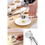 Kitchen Dream Yuvarlak Şekil Sarımsak Ezici Pres Hazneli Çelik Sarımsak Rendesi