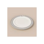 Kitchen Elegant Curves Porselen Servis Tabağı - Siyah / Beyaz - 25 Cm