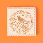 Kitchen Kuşlu Taş Bardak Altlığı - Renkli - 10X10 Cm