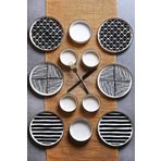 Kitchen Life 12 Parça 6 Kişilik Stackable Pop Black White Kahvaltı Takımı - Lüx Kahvaltılık Sunum Tabağı Seti