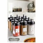 Kitchen Life 12'li 300 ml Kapağı Kendinden Kaşıklı Baharatlık Seti