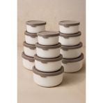 Kitchen Life 12’li Yuvarlak Saklama Kabı Seti (0,45ml -0,8ml-1.5L-2.5L) Mikrodalga ve Dondurucu Uyumlu