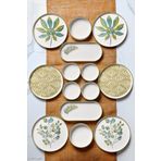 Kitchen Life 14 Parça 6 Kişilik Stackable Güz Yaprak Kahvaltı Takımı - Lüx Kahvaltılık Sunum Seti Tabağı