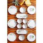 Kitchen Life 14 Parça 6 Kişilik Stackable Lavanta Kahvaltı Takımı - Lüx Kahvaltılık Sunum Seti Tabağı