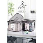 Kitchen Life 2 Adet Büyük Boy Dikdörtgen Deterjan Saklama Kutusu - 1300 ml - Deterjan Seti