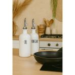 Kitchen Life 2'Li Akıllı Otomatik Kapaklı Cam Yağlık Sirkelik Seti 500 ml - Nordic Beyaz Yağdanlık Seti