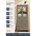 Kitchen Life 3 Katlı Dolap Tekerlekli Çok Amaçlı Gardırop - Portatif Tekerlekli Organizer - Kahve