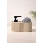 Kitchen Life 3 Parça Luxerax Tezgah Üstü Çizgili Tasarım ,Süngerli Mutfak ve Banyo Sıvı Sabunluk Seti 550 ml