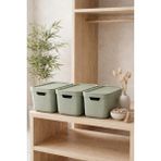 Kitchen Life 3'lü Kapaklı Çok Amaçlı Saklama Kutusu-Dolap Içi Düzenleyici 17 Litre - Yeşil