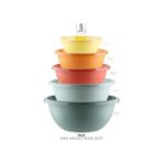 Kitchen Life 5'li Çok Amaçlı Aura Yuvarlak Karıştırma Kasesi - (30+25+22+19+16,5cm) 5 Boy Badya Saklama Kabı