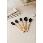 Kitchen Life 5'li Silikon ve Bambu Saplı Mutfak Gereçleri Seti-Spatula,fırça Servis Maşa Seti