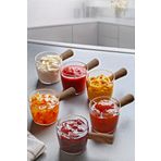 Kitchen Life 6 lı Mika Reçellik Sosluk Sofra Sunum Kahvaltı Seti - Akasya Görünümlü Saplı Sunumluk 80 ml