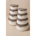 Kitchen Life 8’li Yuvarlak Saklama Kabı Seti (0,45ml -0,8ml-1.5L-2.5L) Mikrodalga ve Dondurucu Uyumlu