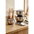 Kitchen Life 9 Parça Paslanmaz Çelik Profesyonelia Rendeli Karıştırma ve Saklama Kabı Seti Full Hazırlık Seti