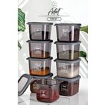 Kitchen Life 9'lu Etiketli Boly Kare Saklama Kabı Seti 550ml