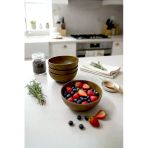 Kitchen Life Ahşap Görünümlü Çerezlik Kase Yuvarlak Sunumluk Sunum Kasesi 10 Cm Kahve Rengi