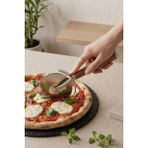 Kitchen Life Akasya Saplı Paslanmaz Çelik Gümüş Fonksiyonel Pizza Kesici,hamur Şekillendirici