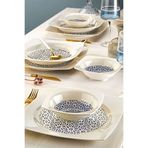 Kitchen Life Caroline 18 Parça Lacivert Desen 6 Kişilik Porselen Yemek Takımı
