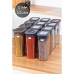 Kitchen Life Etiketli 12 Adet Jumbo Boy Moly Dikdörtgen 3200 ml Saklama Kabı Seti