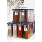 Kitchen Life Etiketli 12 Adet Jumbo Boy Rectangle Dikdörtgen Saklama Kabı Seti 3200ML Erzak Kabı Kavanoz Seti