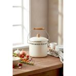 Kitchen Life Food Vibes Mien Ahşap Saplı Kapaklı Emaye Bakraç 20 cm 5,25 Litre