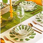 Kitchen Life Green Dream Yeşilli Desen 18 Parça 6 Kişilik Porselen Yemek Takımı
