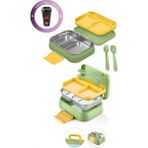 Kitchen Life Happii Dinazor Desenli 4 Bölmeli Paslanmaz Çelik Çocuk Beslenme Kabı 1030 ml