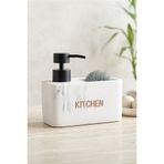 Kitchen Life Monaco Süngerli Tezgah Üstü Mutfak Banyo Sıvı Sabunluk Takımı 350 ml-Mutfak Sabunluk Seti