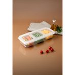 Kitchen Life Sızdırmaz Kapaklı 3+1 Bölmeli Kahvaltılık Saklama Kabı-Buzdolabı Organizeri (3x0,25 lt-1x1,2lt)