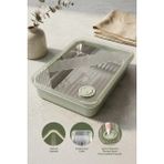 Kitchen Life Stainless Paslanmaz Çelik Vakumlu Saklama Kabı,fırın ve Kek Kabı 1,9 Lt Yemek Kabı Sefer Tası - Yeşil