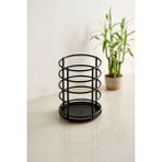 Kitchen Life Tezgah Üstü Paslanmaz Metal Kaşıklık,kepçelik-Ferforje Kirli Kaşıklık - Siyah