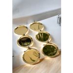 Kitchen Line 6 ADET METAL SUNUMLUK TATLI ÇEREZ SERVİS TABAĞI GOLD